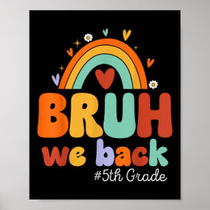 Back To School Bruh We Back 5th Grade Fifth Grade Poster