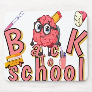 Back To School Cartoon Brain Mouse Mat – Inspiring