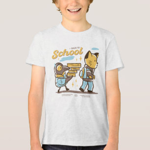 Back to school cartoon t-shirt design Tri-Blend shirt