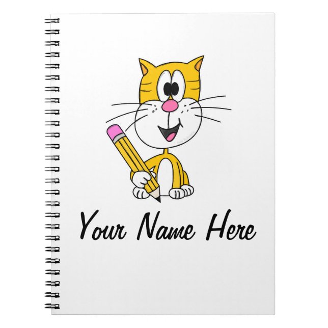 Back To School Cat Teacher Custom Notebook (Front)