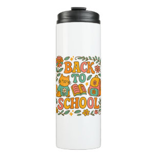 Back to School Cat Thermal Tumbler