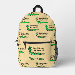 Back to School - caterpillar (add name) Printed Backpack