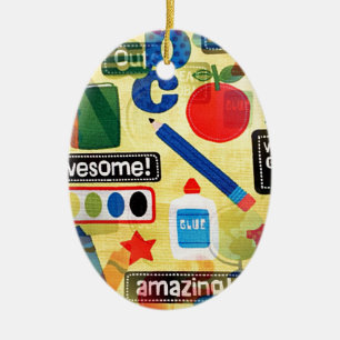 back to school ceramic tree decoration