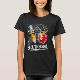 Back To School Chalk Teacher Funny Kids First Day  T-Shirt