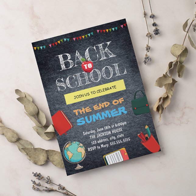Back to school Chalkboard  Invitation (Creator Uploaded)