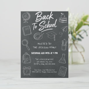 Back to School Chalkboard Party Invitation