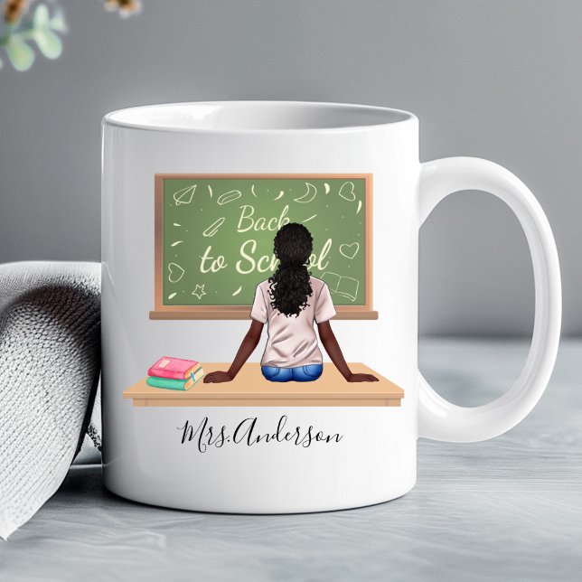Back to School Chalkboard Teacher Mug Curly Black (Creator Uploaded)