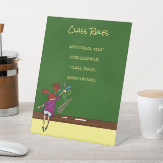 Back to School Chalkboard with Girl Pedestal Sign
