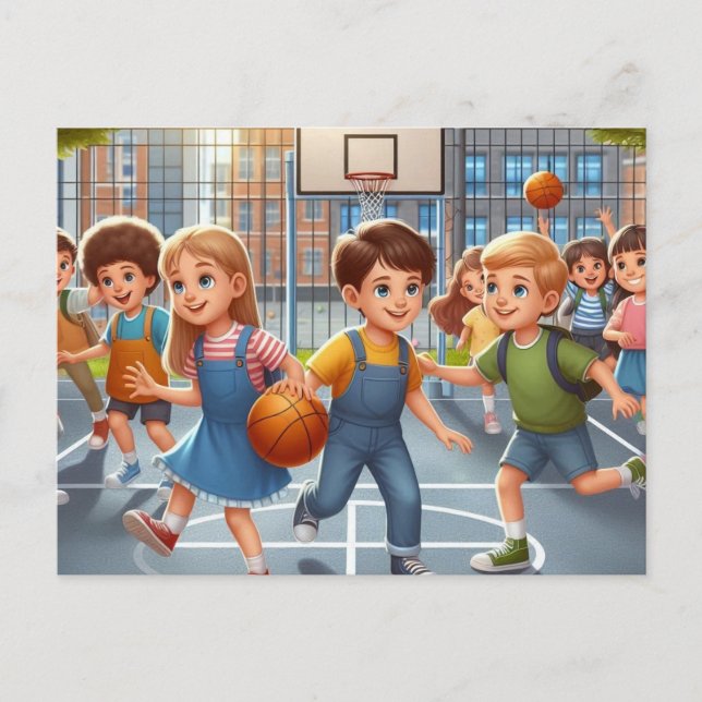 BACK TO SCHOOL CHILDREN HOLIDAY POSTCARD (Front)