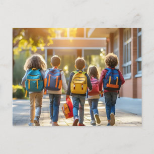 BACK TO SCHOOL CHILDREN HOLIDAY POSTCARD