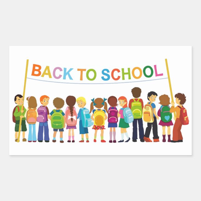 Back to School Children Rectangular Sticker (Front)