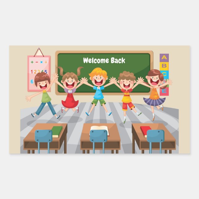 Back to School Children Rectangular Sticker (Front)