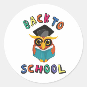 Back to school classic round sticker