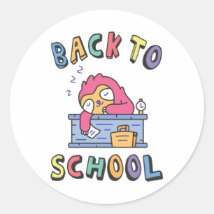Back to school classic round sticker