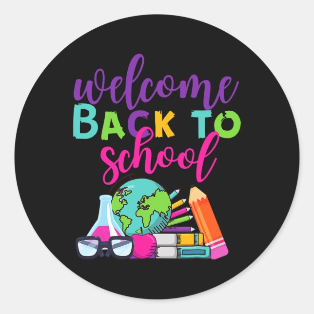 Back To School  Classic Round Sticker (Front)