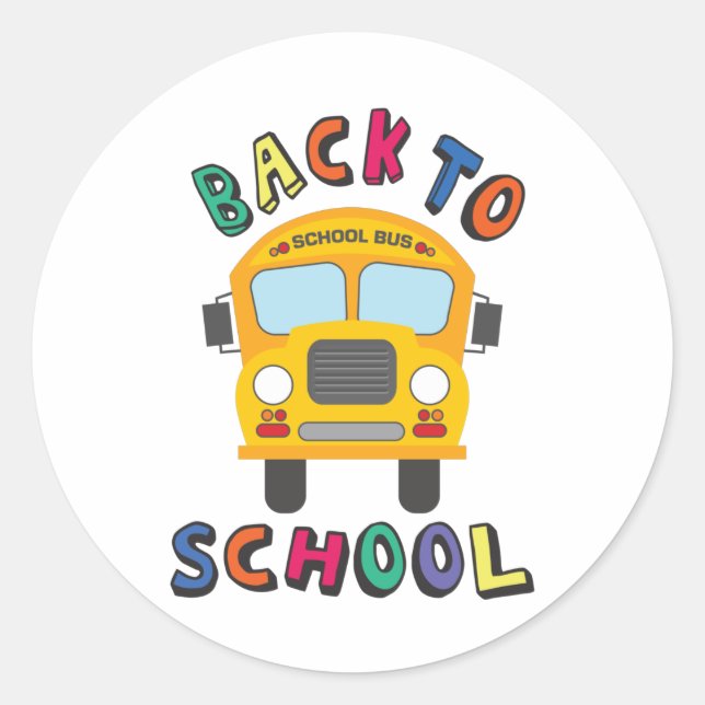 Back to school classic round sticker (Front)
