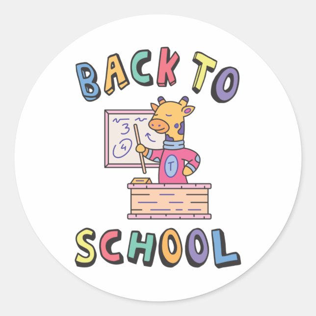 Back to school classic round sticker (Front)