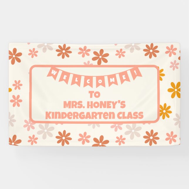 Back to School Classroom Teacher Boho Retro Banner (Horizontal)