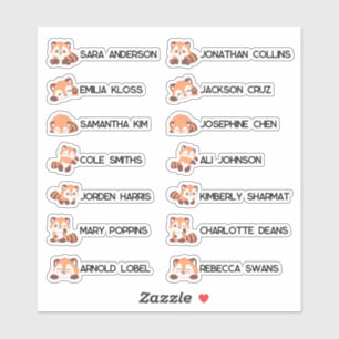 Back to School - Clever Foxes Name Stickers