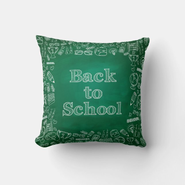 "Back to school" clipart on board Cushion (Front)