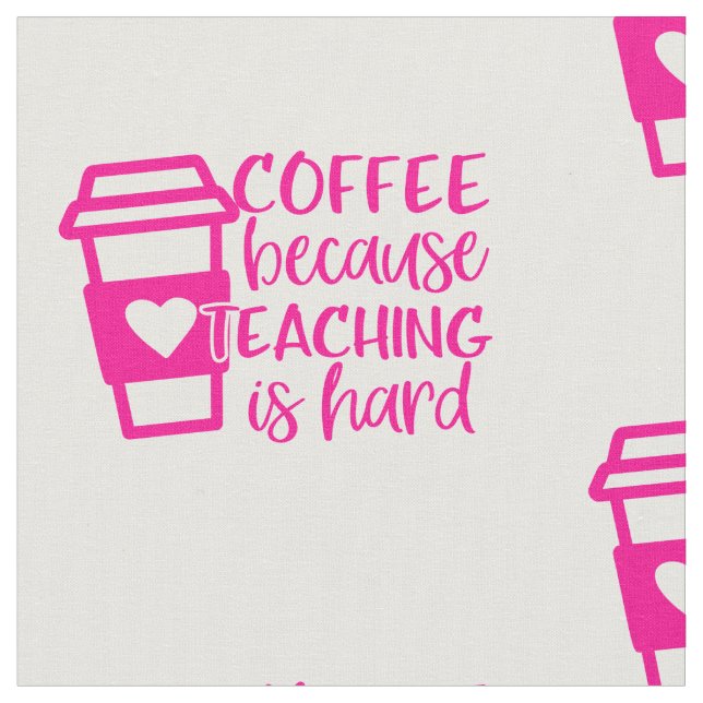 back to school coffee lover teacher cute fabric (Close Up)