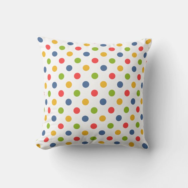 "Back To School" Colourful Dots Pillow (Front)