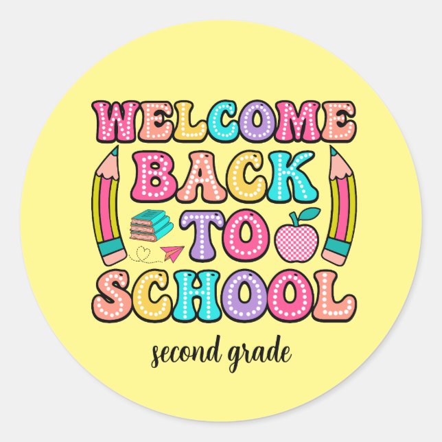 Back to school colourful elementary Sticker (Front)