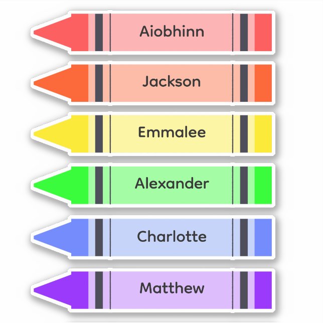 Back to School Colourful Multiple Name Stickers (Front)