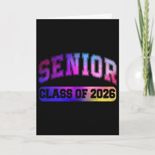 Back To School Colourful Senior Cl Of 2026 Graduat Card