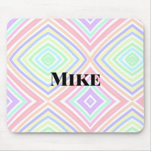 Back to school colourful stripes rainbow add name mouse mat