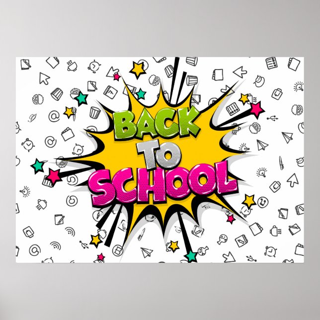 Back to School Comic Pop Art Poster (Front)