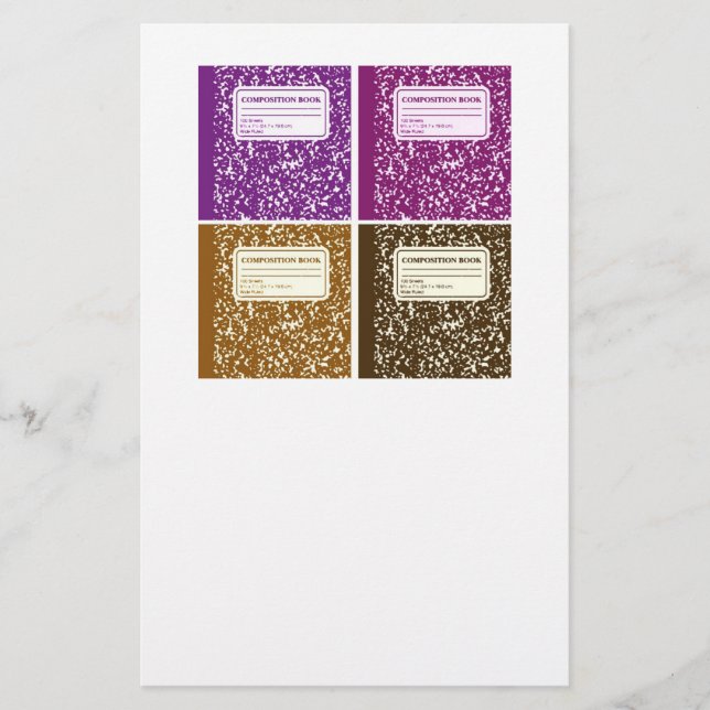 Back to School/Composition Notebook Stationery (Front)