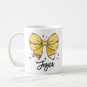 Back to School Coquette Custom Name Coffee Mug