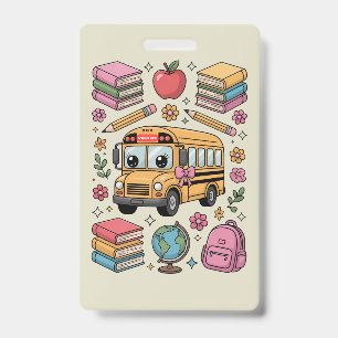 Back to School Coquette Teacher Kindergarten PreK ID Badge