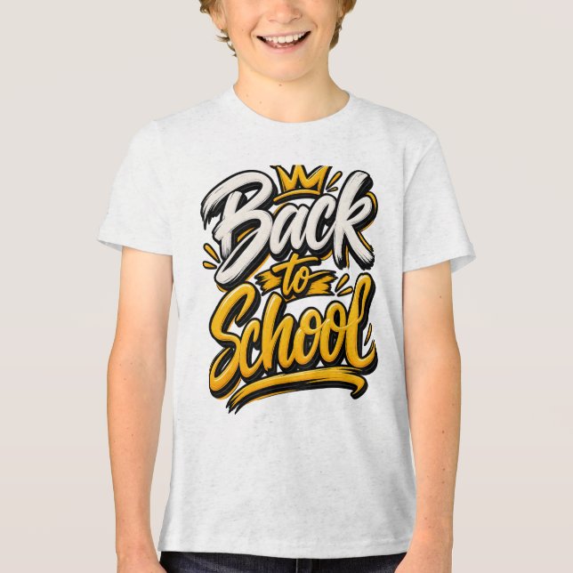 Back to School Crown Script Tri-Blend Shirt (Front)