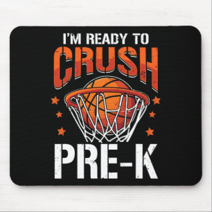 Back To School Crush Pre-k Basketball Boys Kids Mouse Mat