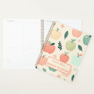 Back to school custom apples pattern planner