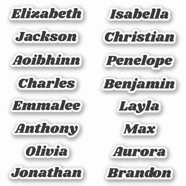 Back to School Custom Multiple Name Stickers (Front)