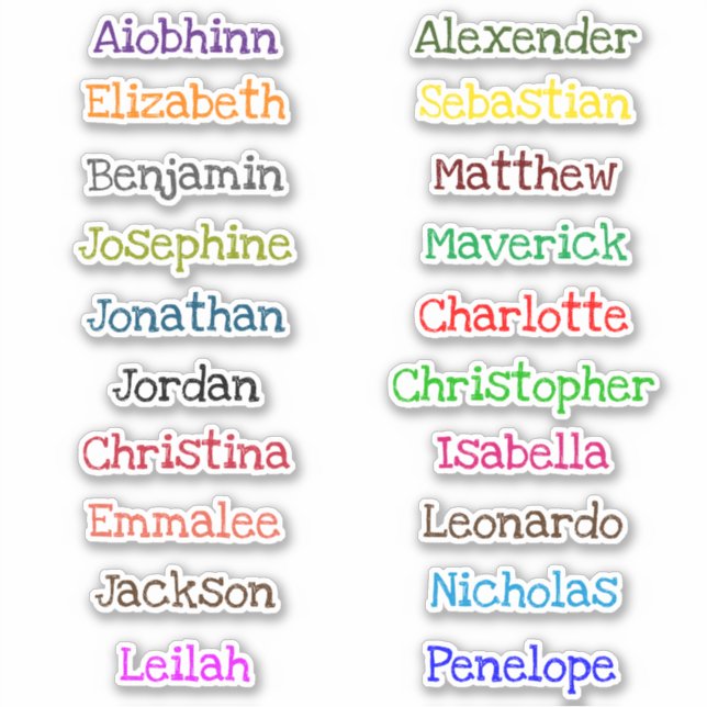 Back to School Custom Multiple Name Stickers (Front)