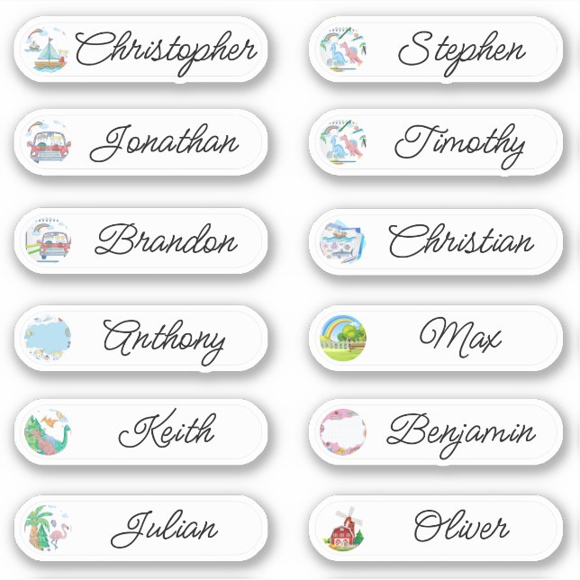 Back to School Custom Multiple Name Stickers (Front)