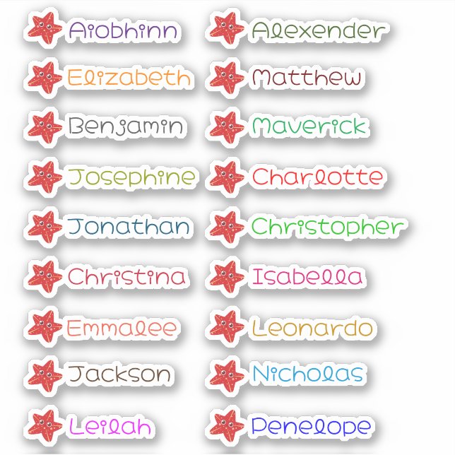Back to School Custom Multiple Names Stickers (Front)