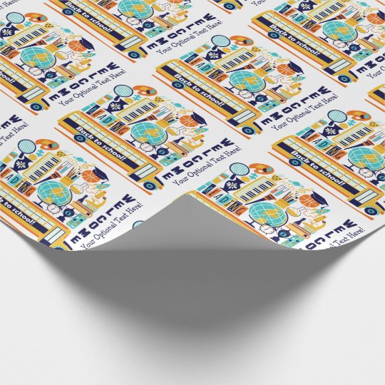 Back to School custom text wrapping paper