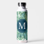 Back To School Custom Tropical Leaves Water Bottle<br><div class="desc">These insulated water bottles feature tropical leaves in shades of green. Use the template fields to add your custom monogram. A fun choice for back to school. To see the complete line of dorm room essentials visit www.zazzle.com/dotellabelle

Watercolor art and design by Victoria Grigaliunas from Do Tell A Belle</div>