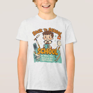 Back to School Cute Cartoon Student Illustration Tri-Blend Shirt