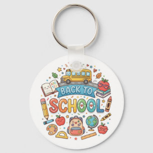 Back to school. Cute. Colourful. Key Ring