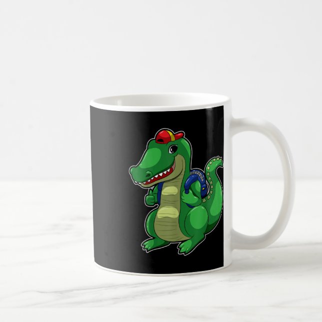 Back To School Cute Crocodile Funny Croc Backpack  Coffee Mug (Right)