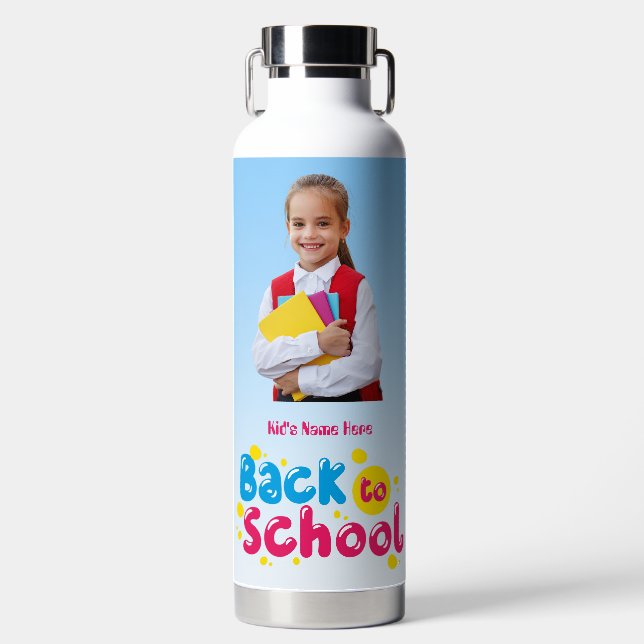 Back to School Cute Kids Student  Water Bottle (Front)