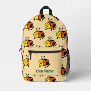 Back to School - Cute Ladybug Cartoon Custom Name Printed Backpack