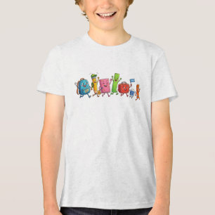 Back to School Cute School Supplies Cartoon Tri-Blend Shirt