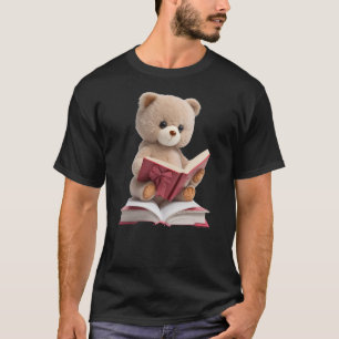 Back to School Cute Teddy Bear Reading Book Kids F T-Shirt